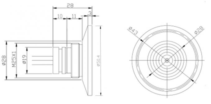 HT-IQ 피에조레시스티브 실리콘 압력 센서 50.4mm 큰 대막 타입 압력 센서 0