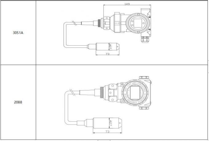 LCD BH93420-III 스플릿 타입 물 레벨 송신기 RS485 정적 압력 송신기 3
