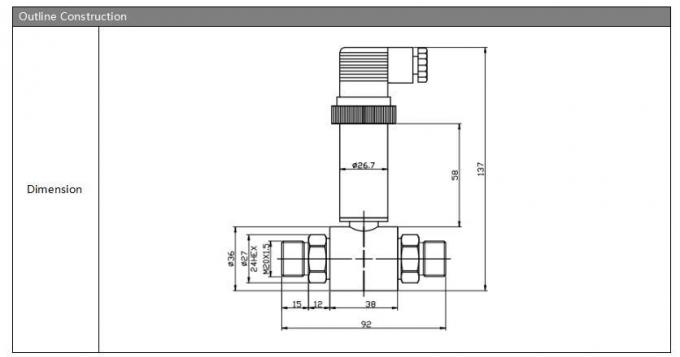 24VDC 차차 압력 송신기 G1/4 1/4NPT 4-20mA 파이프 Dp 송신기 0